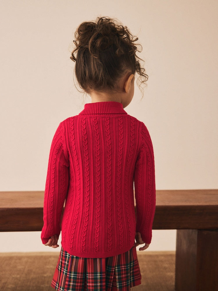 |Girl| Blusa De Gola Alta Vermelha (3 meses a 10 anos)