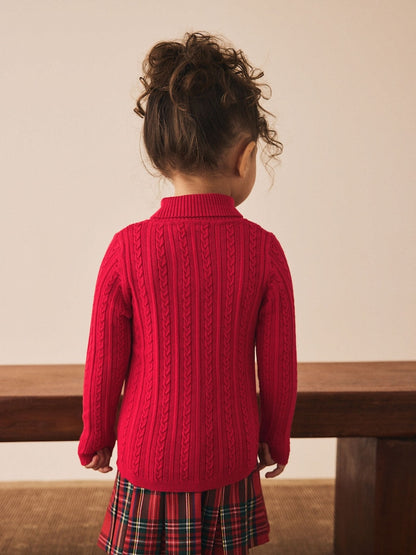 |Girl| Blusa De Gola Alta Vermelha (3 meses a 10 anos)