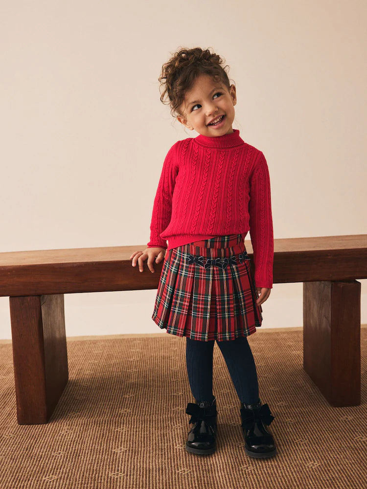 |Girl| Blusa De Gola Alta Vermelha (3 meses a 10 anos)