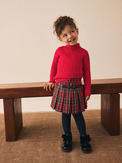 |Girl| Blusa De Gola Alta Vermelha (3 meses a 10 anos)