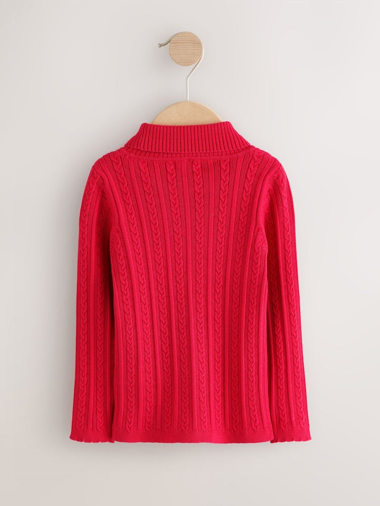 |Girl| Blusa De Gola Alta Vermelha (3 meses a 10 anos)