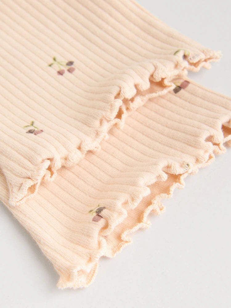 |BabyGirl| Conjunto De 3 Peças De Colete, Blusa De Manga Comprida e Leggings De Malha Neutro cereja para bebê