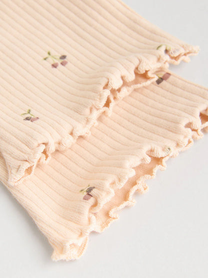 |BabyGirl| Conjunto De 3 Peças De Colete, Blusa De Manga Comprida e Leggings De Malha Neutro cereja para bebê