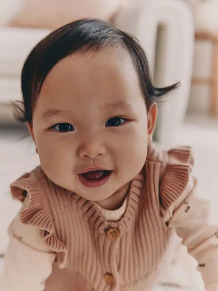 |BabyGirl| Conjunto De 3 Peças De Colete, Blusa De Manga Comprida e Leggings De Malha Neutro cereja para bebê