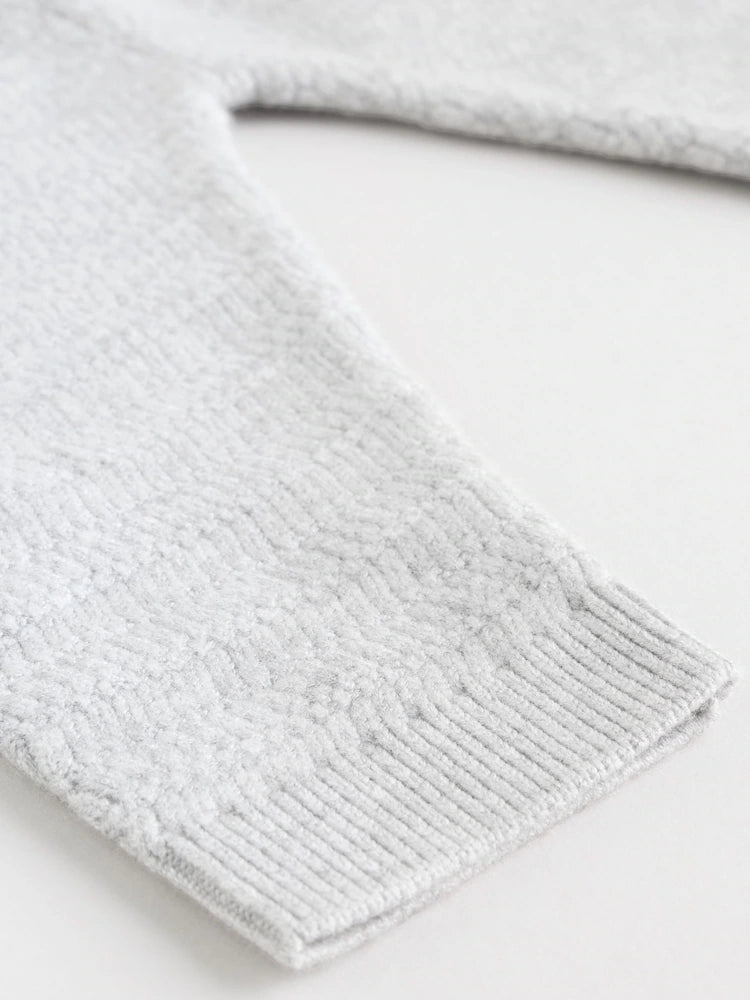 |BabyBoy| Conjunto De Suéter e Leggings De Tricô Cinza Para Bebê (0 meses a 2 anos)