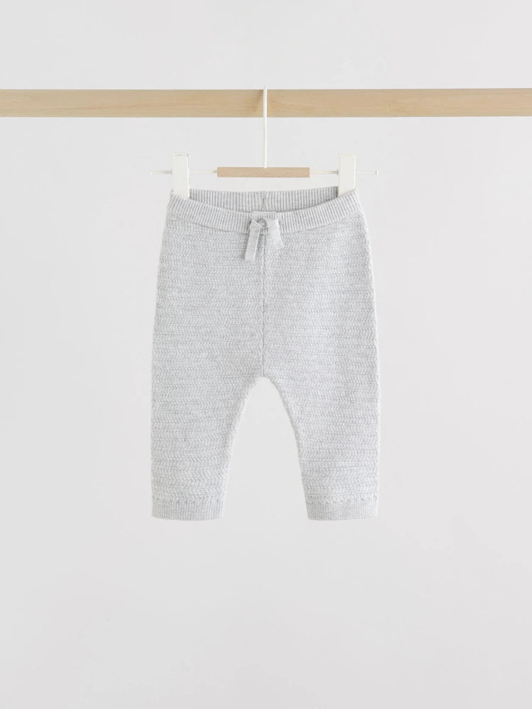 |BabyBoy| Conjunto De Suéter e Leggings De Tricô Cinza Para Bebê (0 meses a 2 anos)