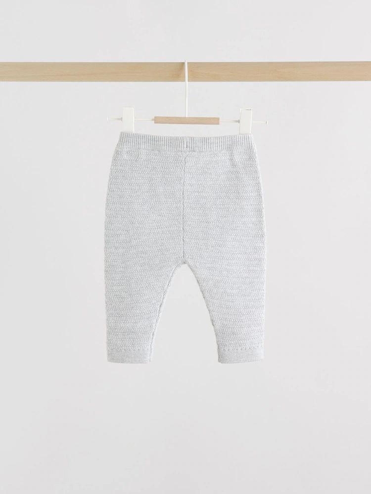 |BabyBoy| Conjunto De Suéter e Leggings De Tricô Cinza Para Bebê (0 meses a 2 anos)