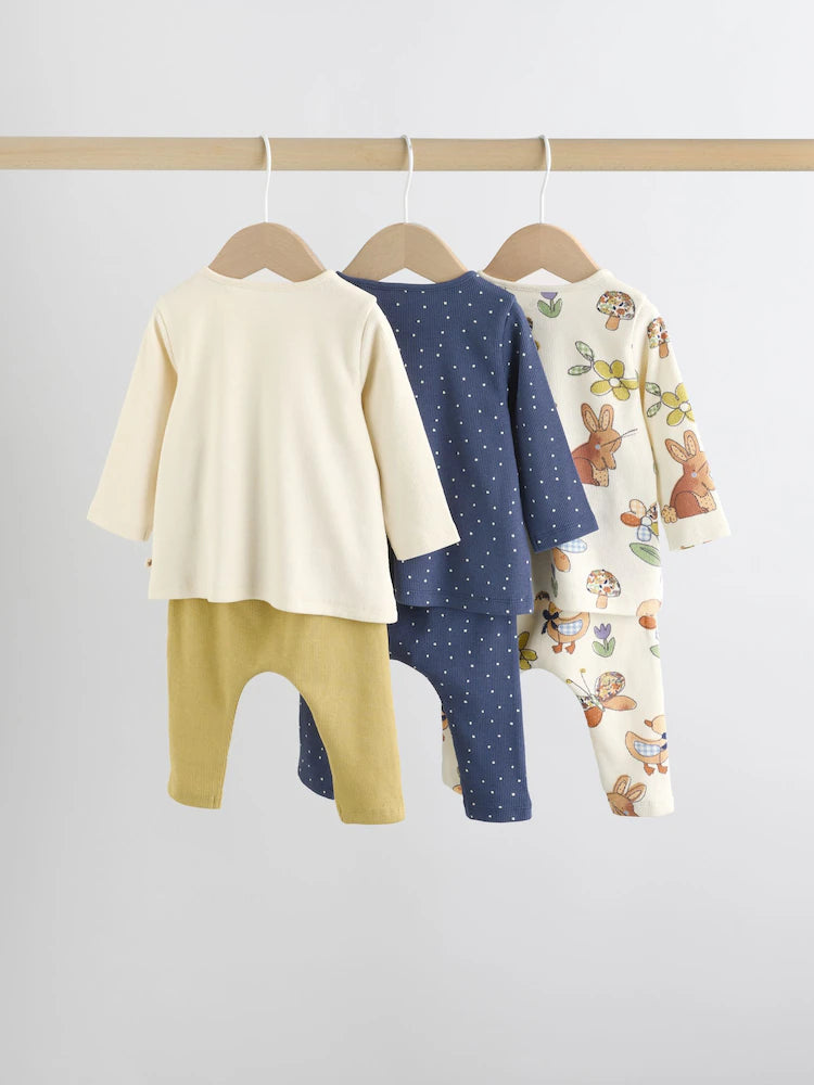 |BabyGirl| Conjunto De Blusa e Leggings De Manga Comprida Cru, 6 Peças (0 meses a 3 anos)