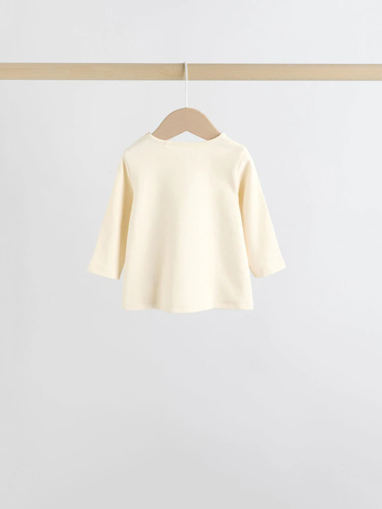 |BabyGirl| Conjunto De Blusa e Leggings De Manga Comprida Cru, 6 Peças (0 meses a 3 anos)