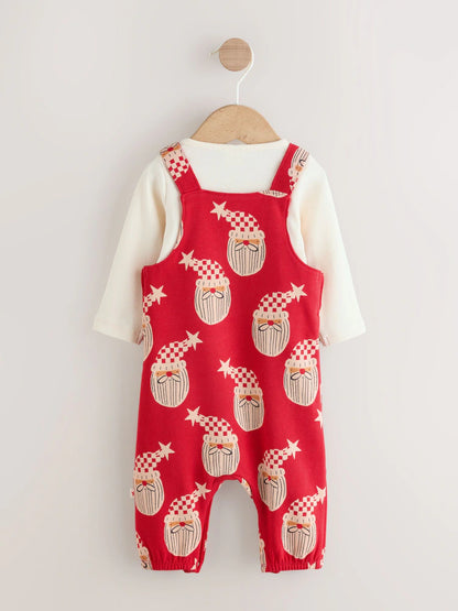 |BabyBoy| Conjunto De Macacão De Bebê Com Estampa De Papai Noel Vermelho (0 meses a 3 anos)