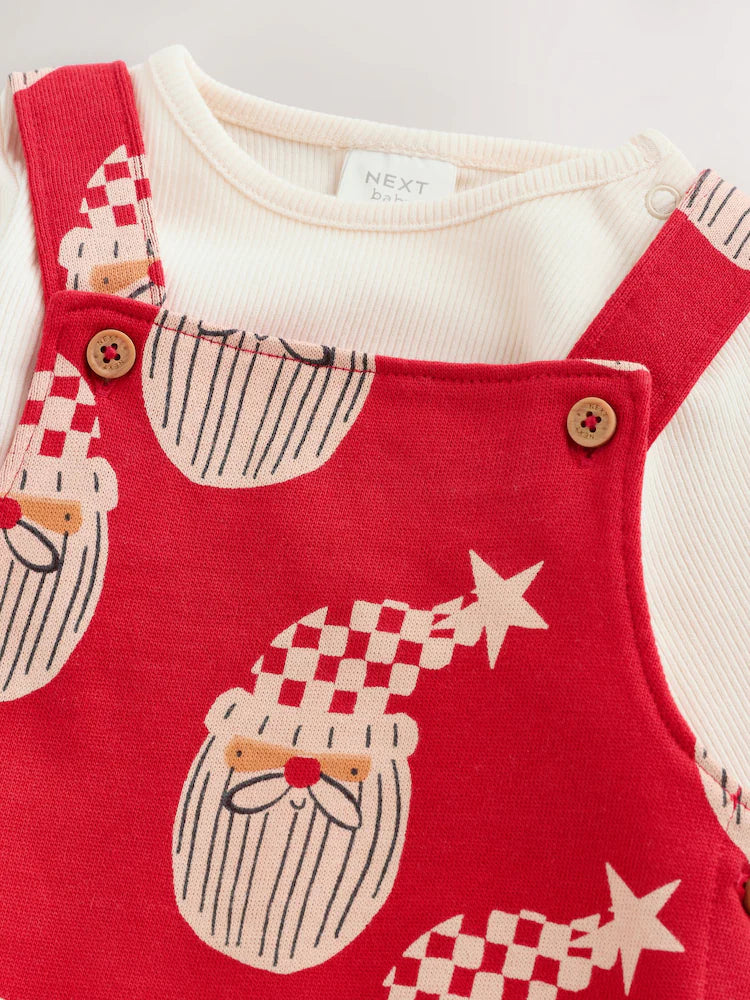 |BabyBoy| Conjunto De Macacão De Bebê Com Estampa De Papai Noel Vermelho (0 meses a 3 anos)