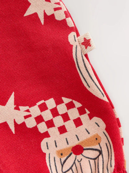 |BabyBoy| Conjunto De Macacão De Bebê Com Estampa De Papai Noel Vermelho (0 meses a 3 anos)
