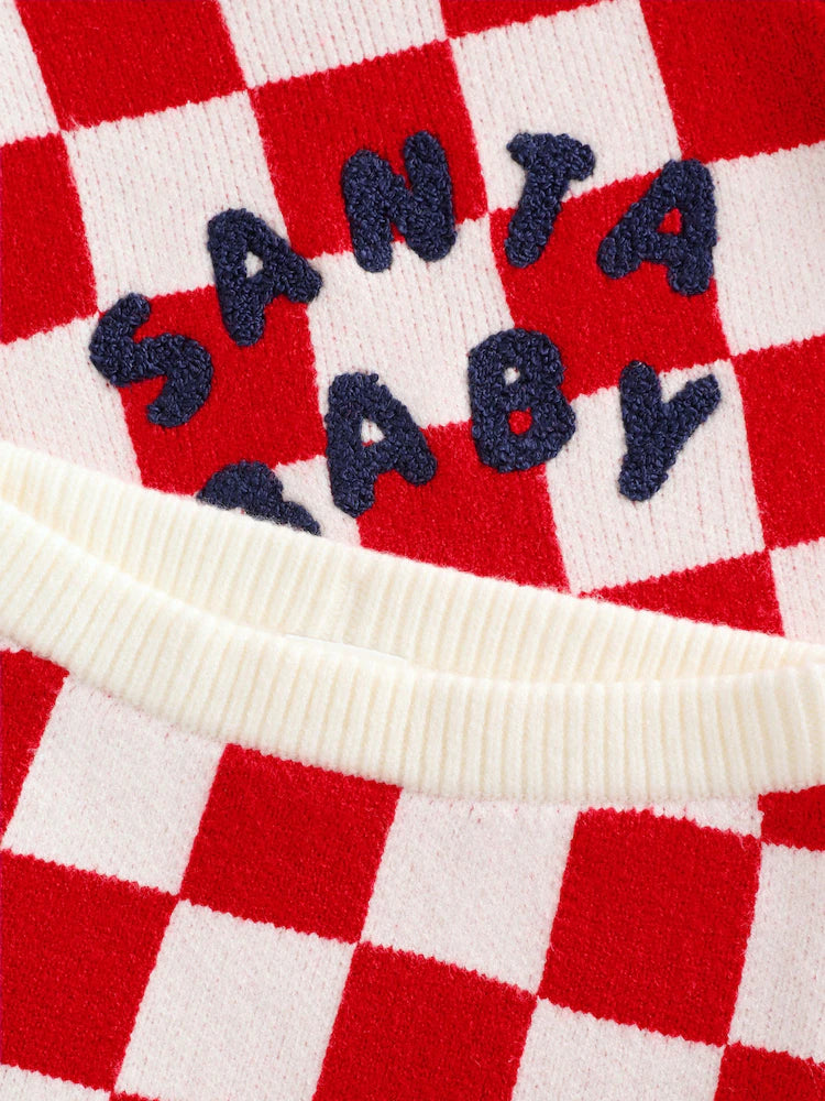 |BabyBoy| Conjunto De Macacão e Legging Xadrez Vermelho Para Bebê (0 meses a 2 anos)