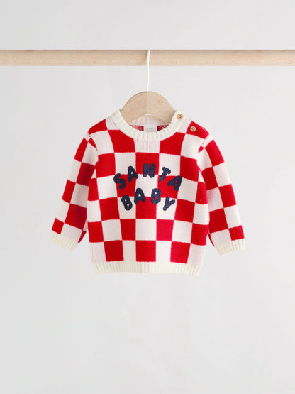 |BabyBoy| Conjunto De Macacão e Legging Xadrez Vermelho Para Bebê (0 meses a 2 anos)