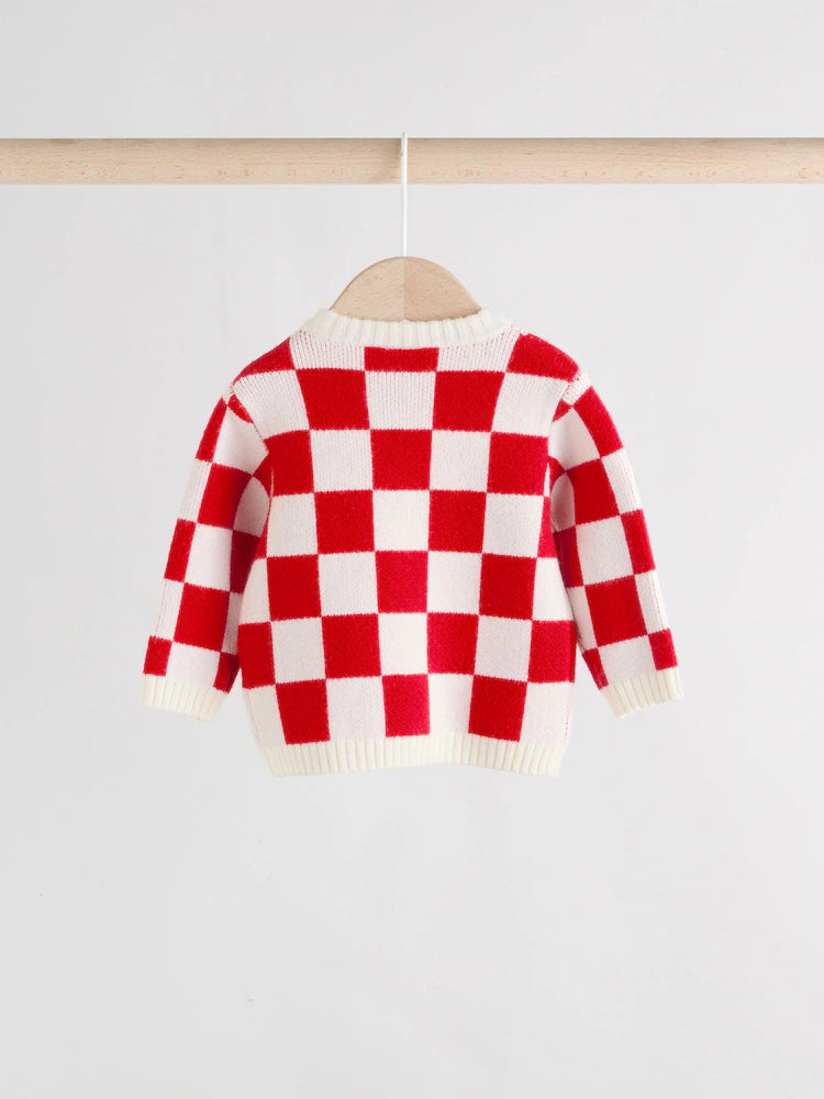 |BabyBoy| Conjunto De Macacão e Legging Xadrez Vermelho Para Bebê (0 meses a 2 anos)