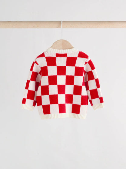 |BabyBoy| Conjunto De Macacão e Legging Xadrez Vermelho Para Bebê (0 meses a 2 anos)