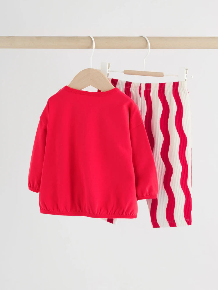 |BabyBoy| Conjunto De Camiseta e Legging Vermelha De Natal Para Bebê (0-18 meses)