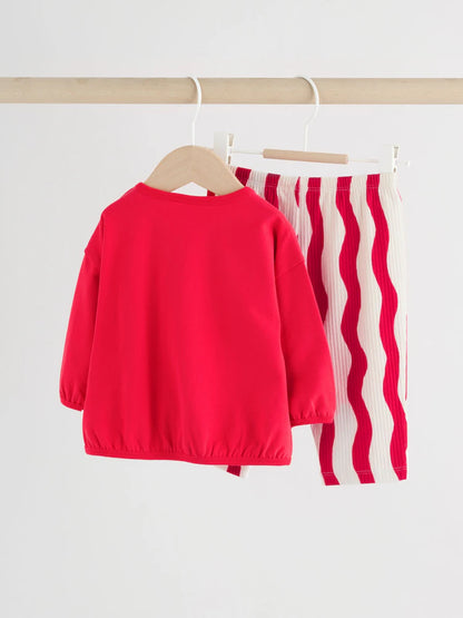 |BabyBoy| Conjunto De Camiseta e Legging Vermelha De Natal Para Bebê (0-18 meses)