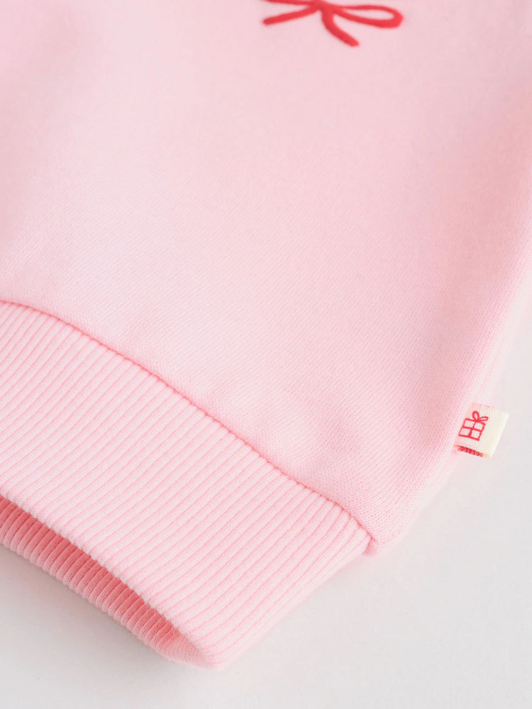 |BabyGirl| Conjunto De Moletom e Calça De Moletom De Rena Vermelha/Rosa Para Bebê (0 meses a 2 anos)