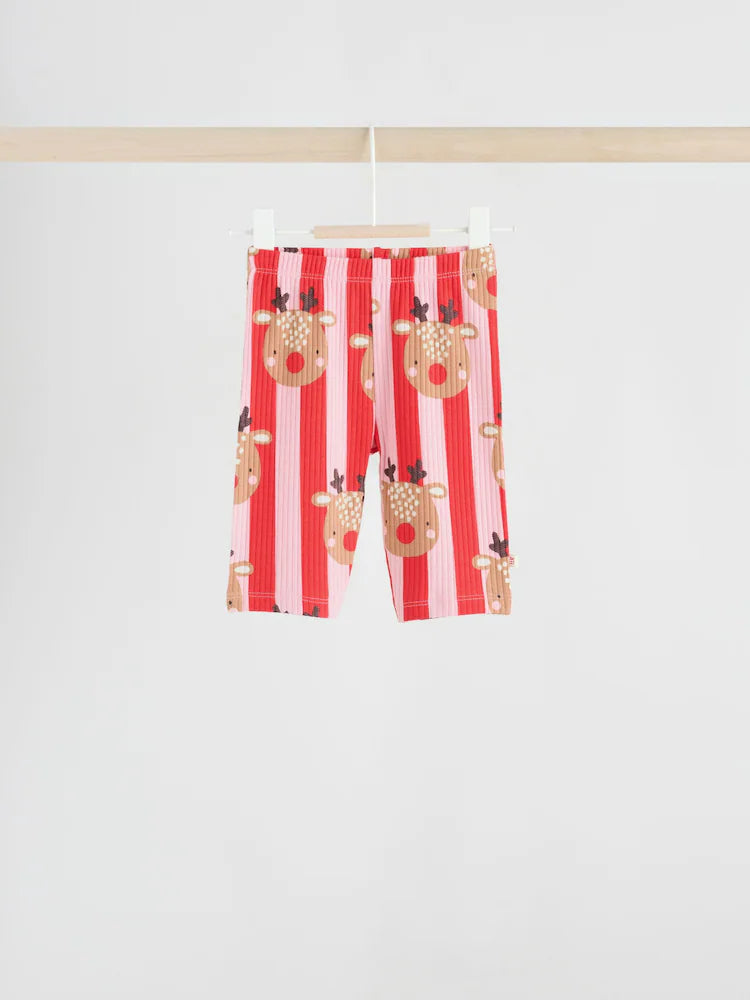 |BabyGirl| Conjunto De Moletom e Calça De Moletom De Rena Vermelha/Rosa Para Bebê (0 meses a 2 anos)