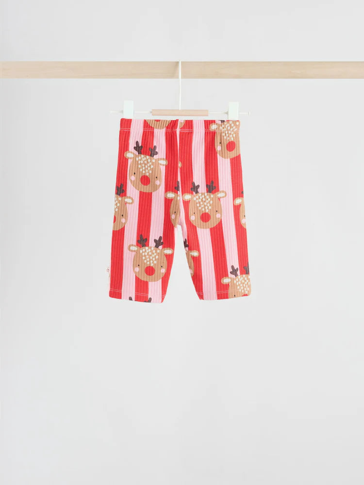 |BabyGirl| Conjunto De Moletom e Calça De Moletom De Rena Vermelha/Rosa Para Bebê (0 meses a 2 anos)