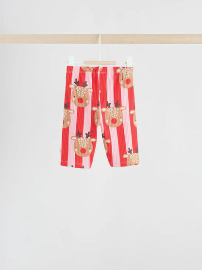 |BabyGirl| Conjunto De Moletom e Calça De Moletom De Rena Vermelha/Rosa Para Bebê (0 meses a 2 anos)