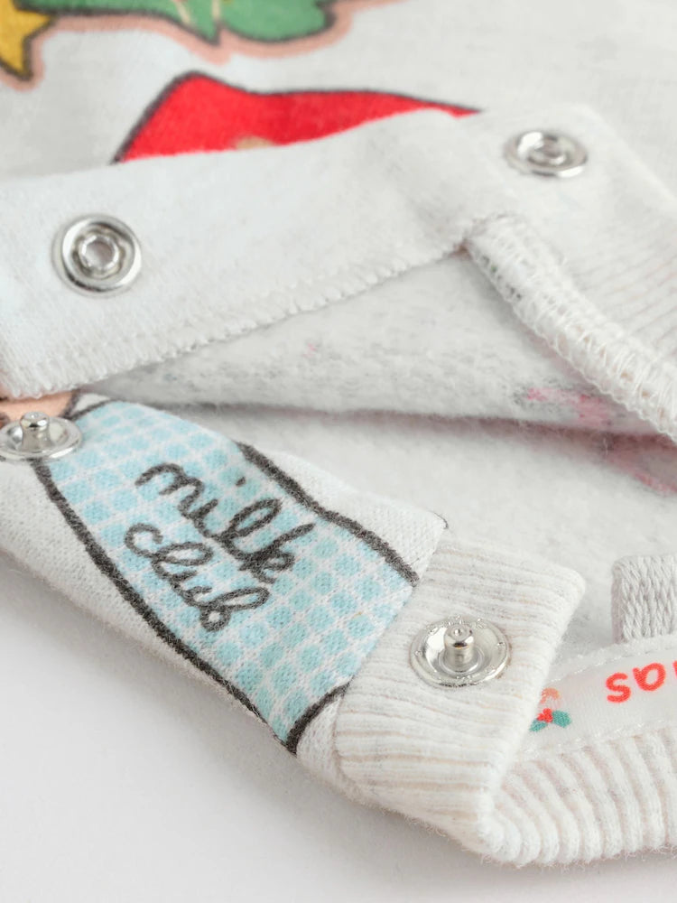 |BabyBoy| Conjunto De Moletom e Moletom Para Bebê Com Estampa Delicada De Papai Noel cinza e guloseimas de Natal