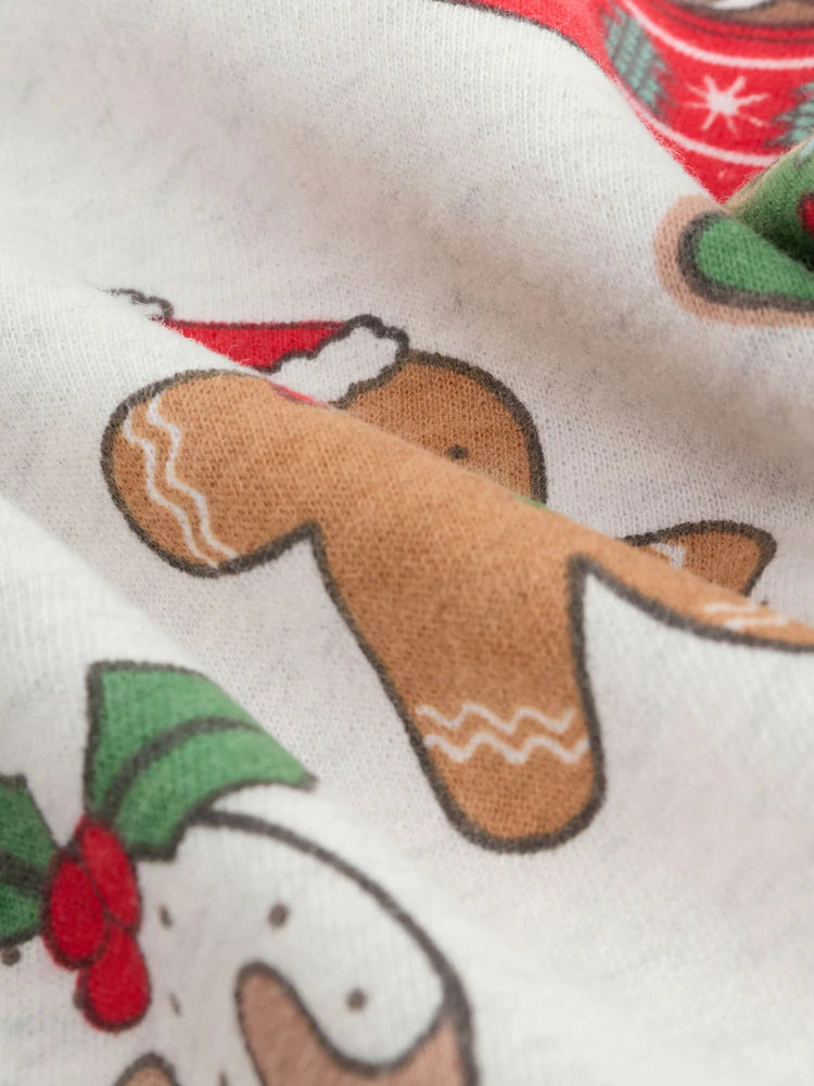 |BabyBoy| Conjunto De Moletom e Moletom Para Bebê Com Estampa Delicada De Papai Noel cinza e guloseimas de Natal