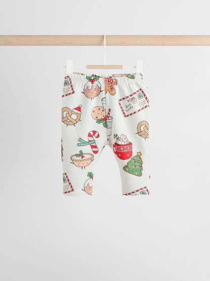 |BabyBoy| Conjunto De Moletom e Moletom Para Bebê Com Estampa Delicada De Papai Noel cinza e guloseimas de Natal