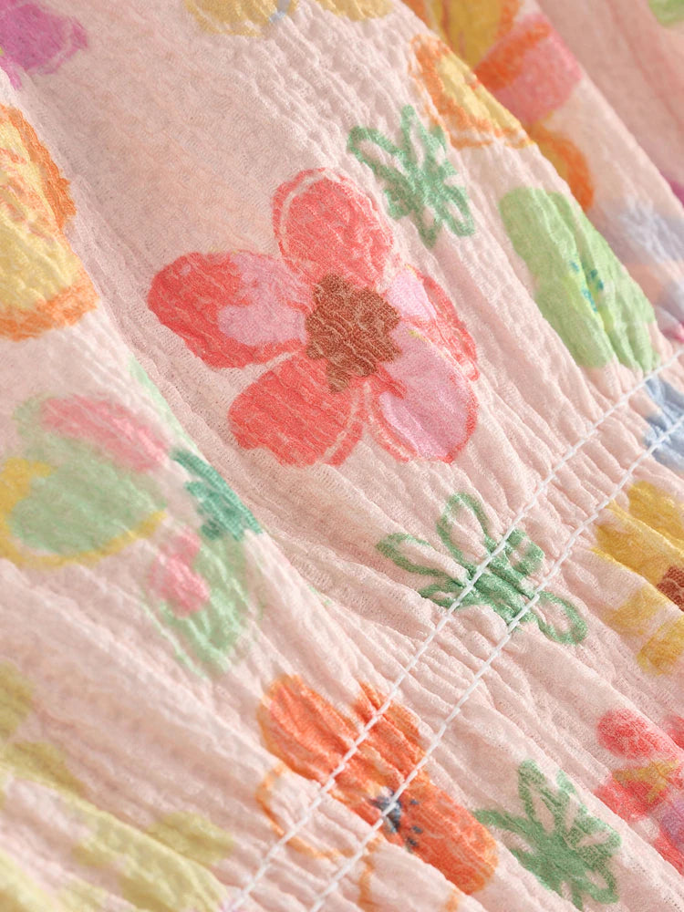 |BigGirl| Conjunto De Blusa Com Estampa Floral e Calça Pantalona (3-16 anos)