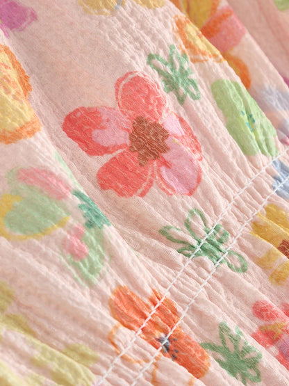 |BigGirl| Conjunto De Blusa Com Estampa Floral e Calça Pantalona (3-16 anos)