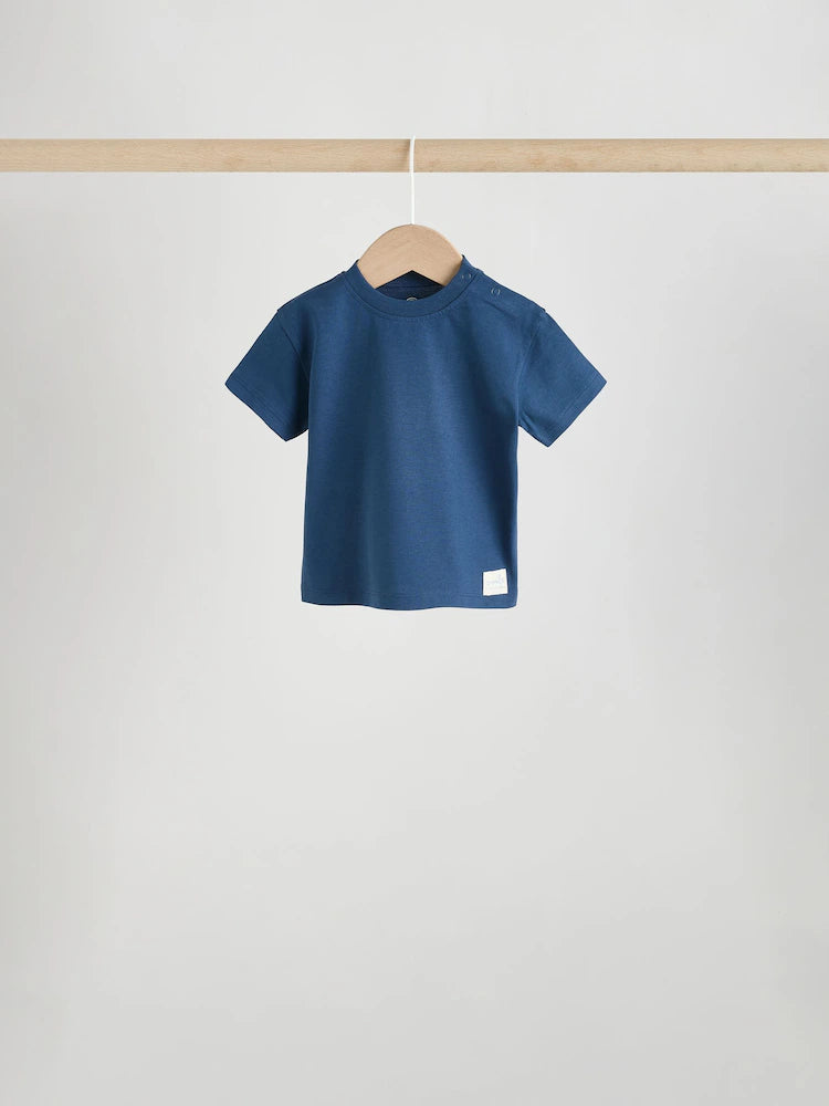 |BabyBoy| Conjunto De 4 Camisetas Azuis De Manga Curta Para Bebês (0 meses a 2 anos)