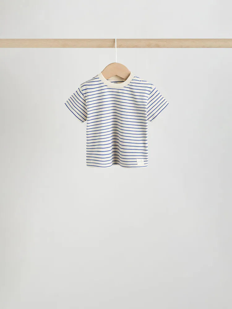 |BabyBoy| Conjunto De 4 Camisetas Azuis De Manga Curta Para Bebês (0 meses a 2 anos)