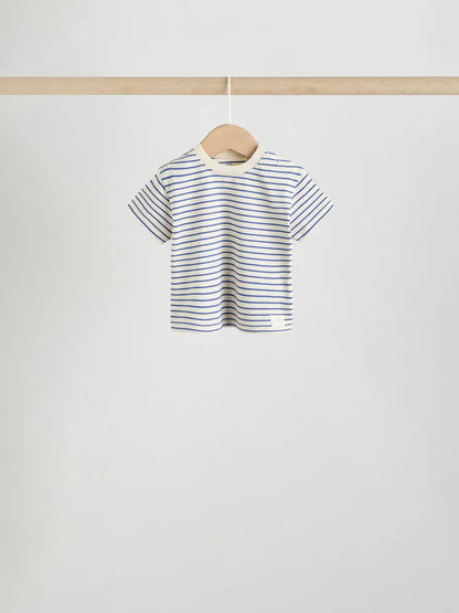 |BabyBoy| Conjunto De 4 Camisetas Azuis De Manga Curta Para Bebês (0 meses a 2 anos)