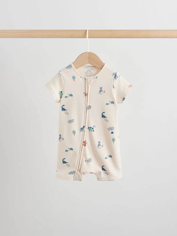 |BabyBoy| Conjunto Com 3 Macacões Para Bebê Nas Cores Azul Turquesa Com Zíper Duplo (0 meses a 3 anos)