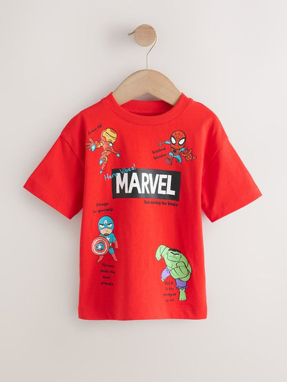 |Boy| Camiseta De Algodão De Manga Curta Marvel Vermelha/Azul (6 meses a 8 anos)