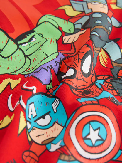 |Boy| Camiseta De Algodão De Manga Curta Marvel Vermelha/Azul (6 meses a 8 anos)
