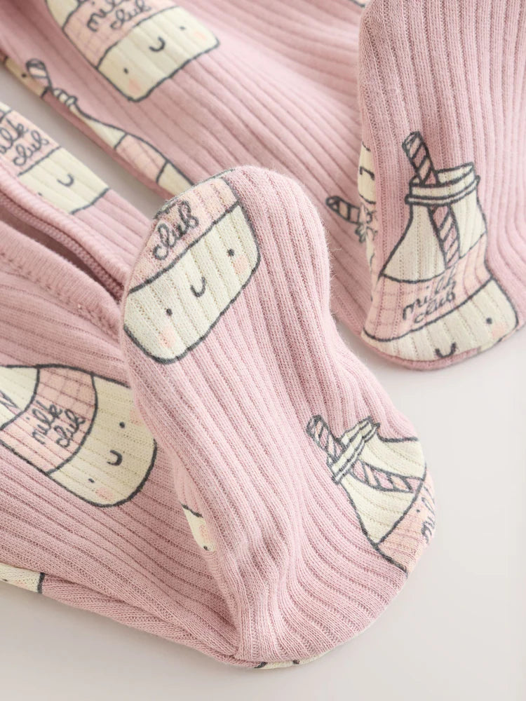 |BabyGirl| Kit com 3 Macacões de Bebê Rosa com Zíper Bidirecional (0 meses a 3 anos)