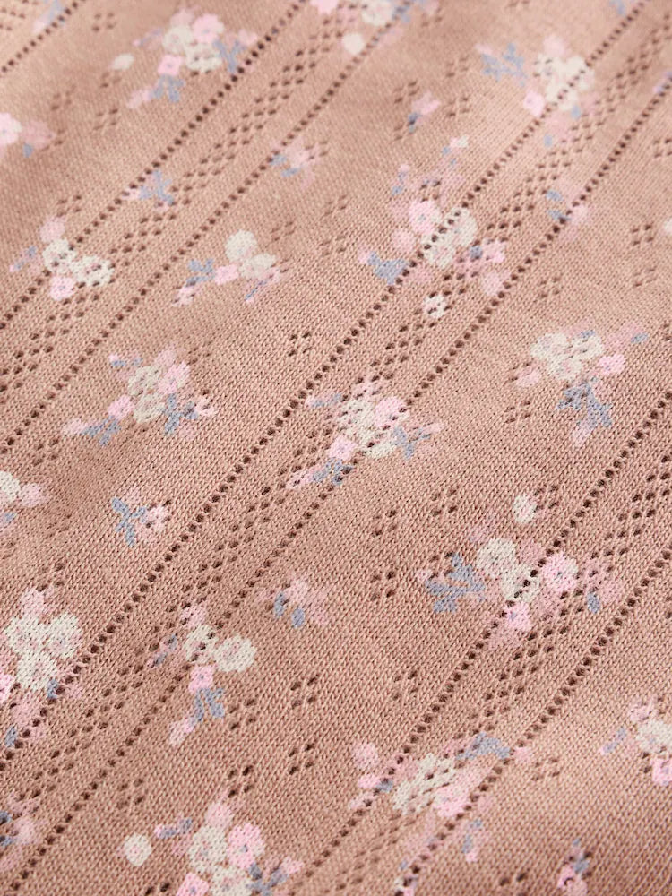 |BabyGirl| Kit com 5 Leggings para Bebê – Estampa Miúda Marrom-Mink (0 meses a 2 anos)