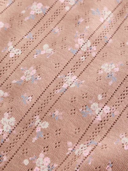 |BabyGirl| Kit com 5 Leggings para Bebê – Estampa Miúda Marrom-Mink (0 meses a 2 anos)