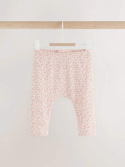 |BabyGirl| Kit com 5 Leggings para Bebê – Estampa Miúda Marrom-Mink (0 meses a 2 anos)
