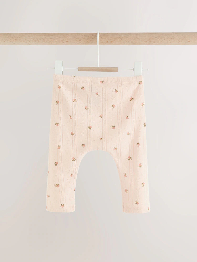|BabyGirl| Kit com 5 Leggings para Bebê – Estampa Miúda Marrom-Mink (0 meses a 2 anos)