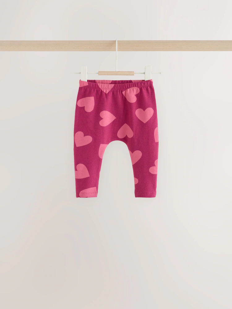 |BabyGirl| Kit com 5 Leggings para Bebê com Estampa de Flores (Lilás/Roxo) (0 meses a 2 anos)
