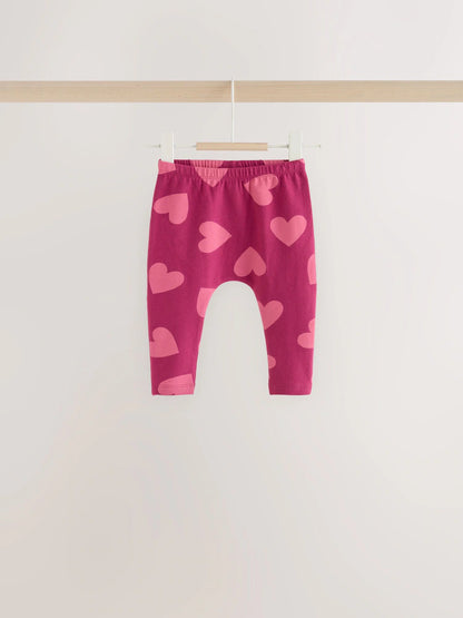 |BabyGirl| Kit com 5 Leggings para Bebê com Estampa de Flores (Lilás/Roxo) (0 meses a 2 anos)