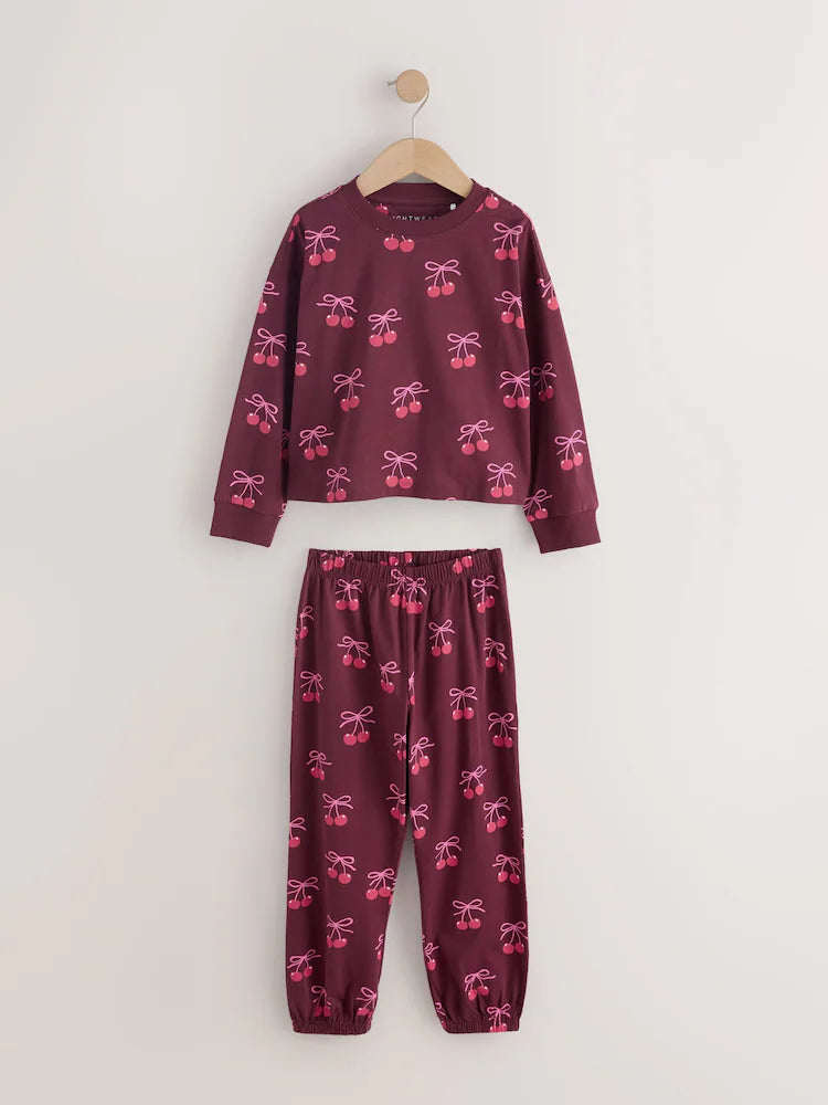 |Girl| Kit com 3 Pijamas Jogger com Laço (Rosa/Marrom) – 9 meses a 16 anos