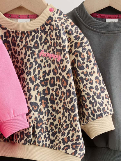 |BabyGirl| Kit com 6 Conjuntos de Bebê (Moletom Estampado e Legging) – 0 meses a 2 anos