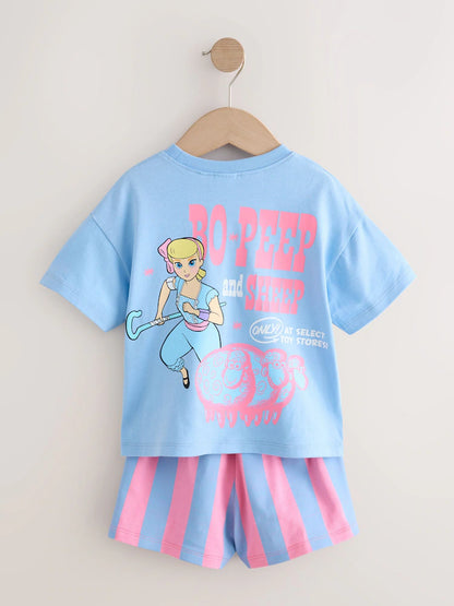 |Boy| Conjunto De Camiseta De Manga Curta e Shorts Toy Story Bo Peep (Azul/Rosa) (3 meses a 7 anos)
