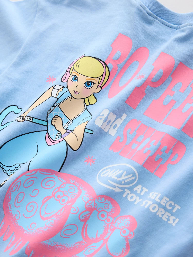 |Boy| Conjunto De Camiseta De Manga Curta e Shorts Toy Story Bo Peep (Azul/Rosa) (3 meses a 7 anos)