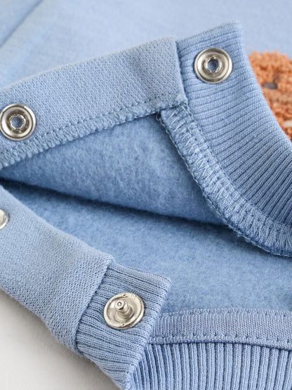 |BabyBoy| Conjunto De Suéter e Calça De Moletom Azul Para Bebê (0 meses a 2 anos)