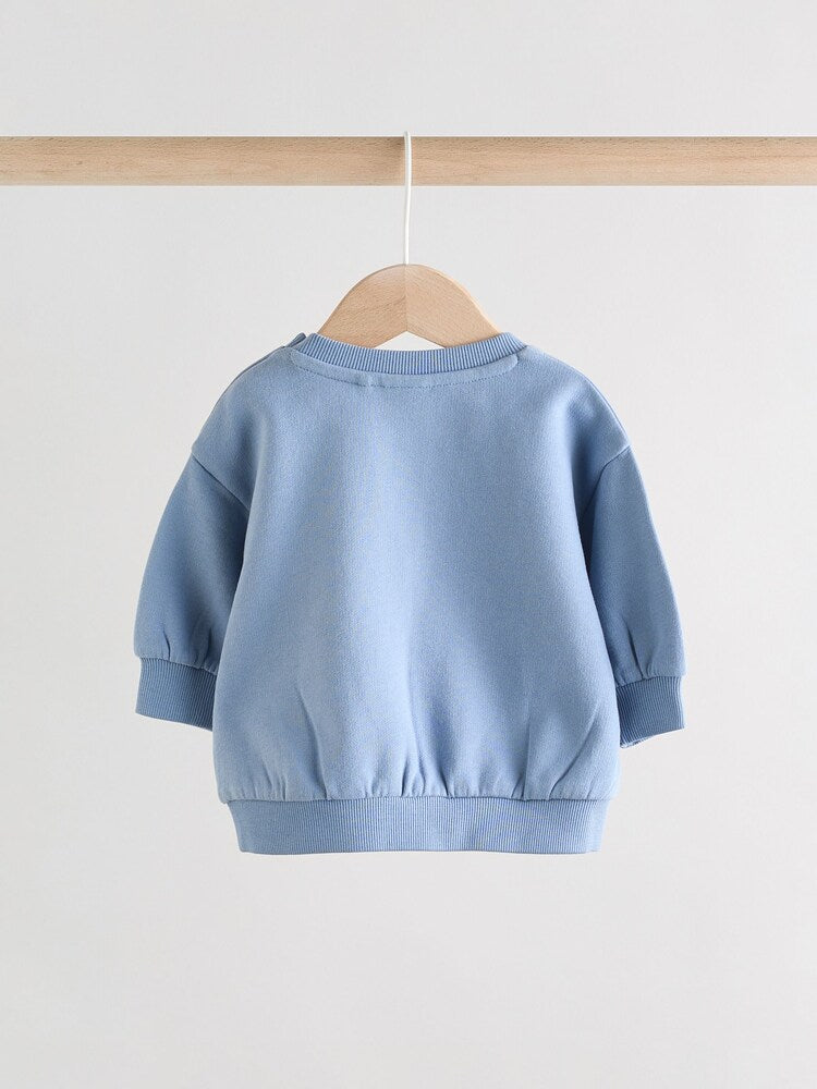 |BabyBoy| Conjunto De Suéter e Calça De Moletom Azul Para Bebê (0 meses a 2 anos)